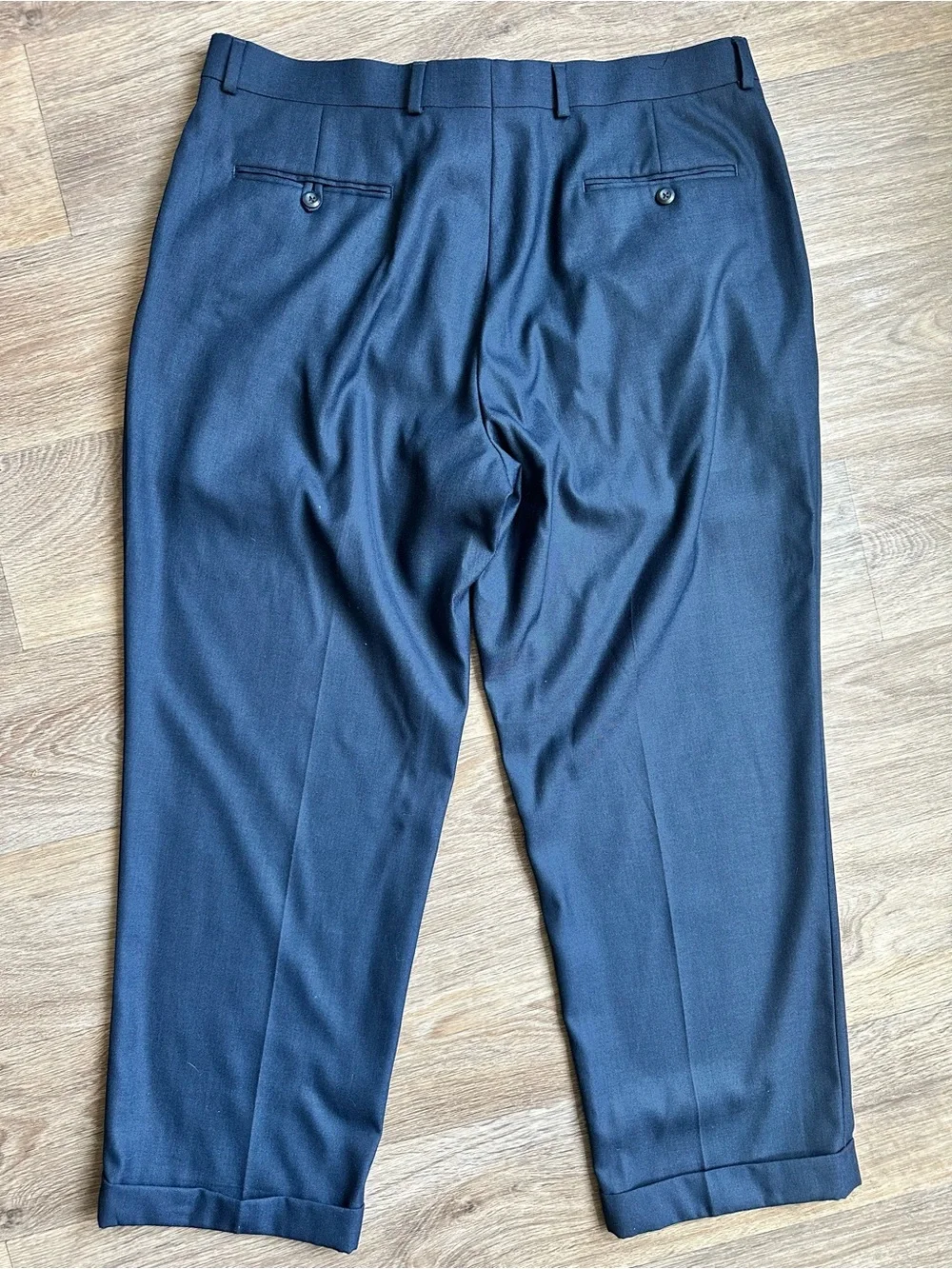 Stafford Navy‎ Blue Dress Pants 38x29 Classic Fit Pleated Mens Slacks